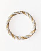 Bracelet népalais #4 (blanc et doré)
