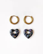 Mini créoles Coeur - black onyx