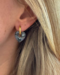 Mini créoles Coeur - black onyx