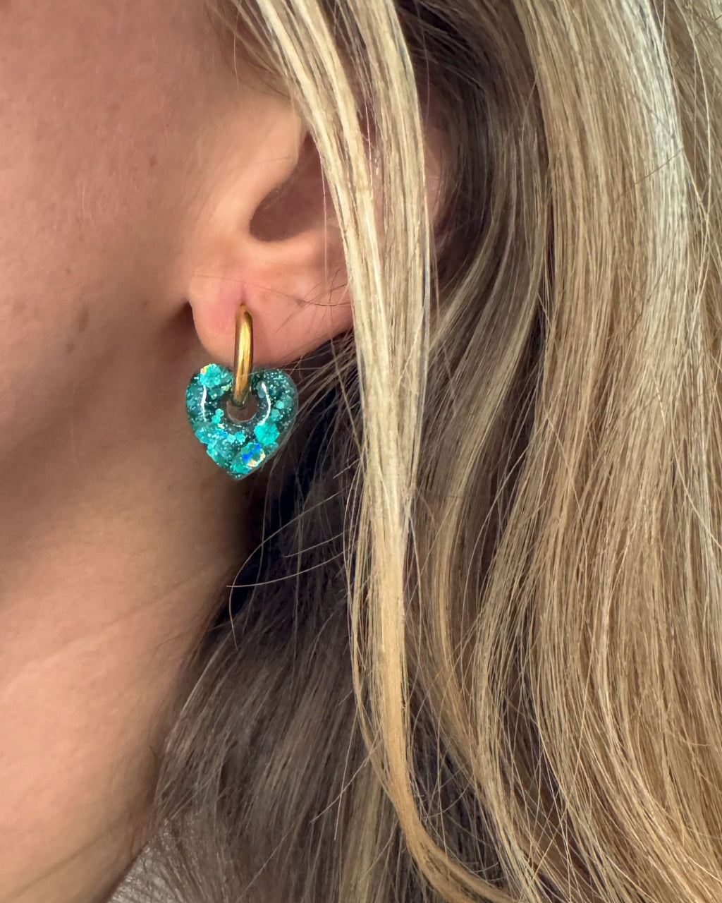 Mini créoles Coeur - mermaid