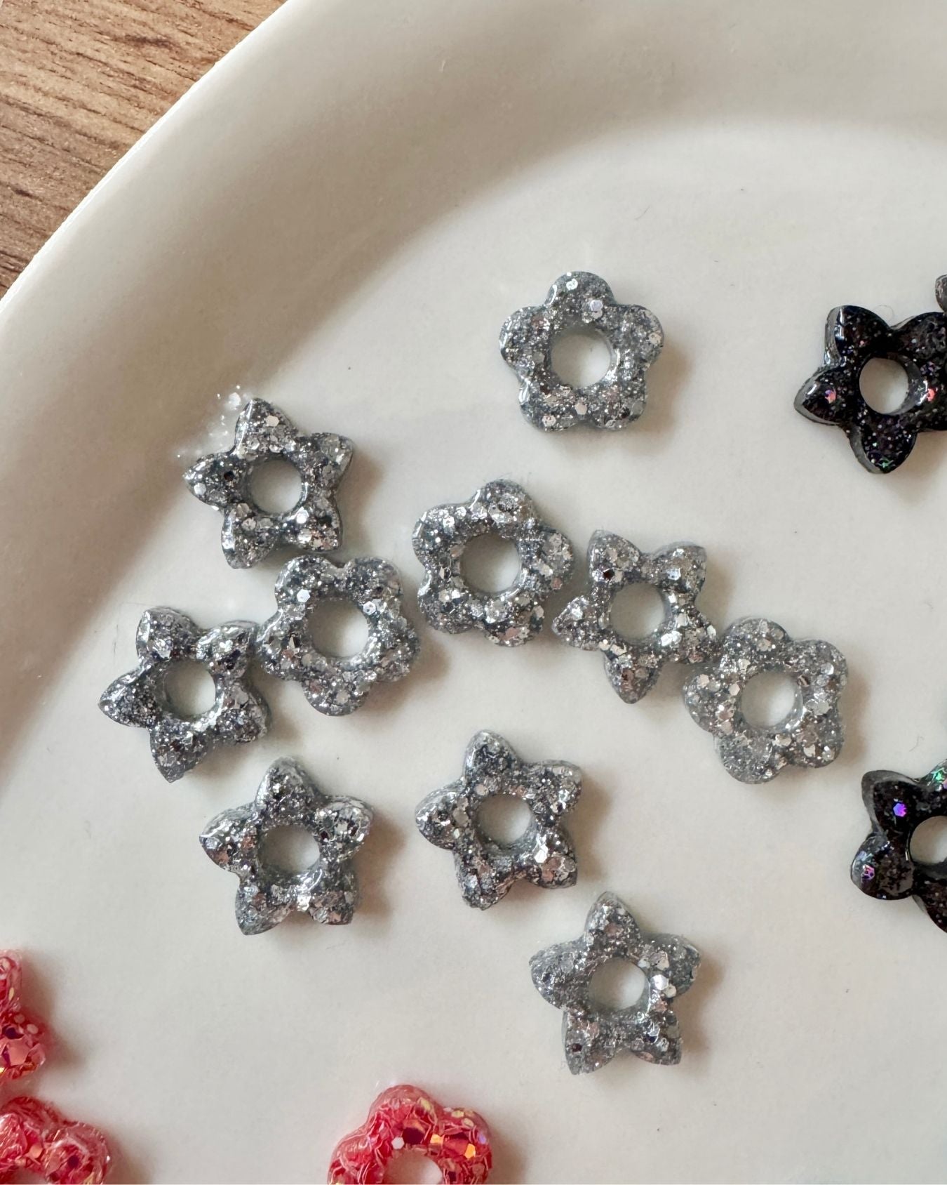 Mini créoles fleurs Tiare - argenté