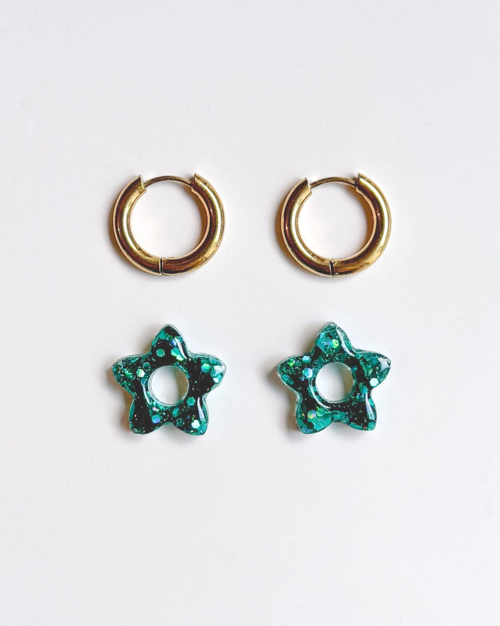 Mini créoles fleurs Tiare - mermaid