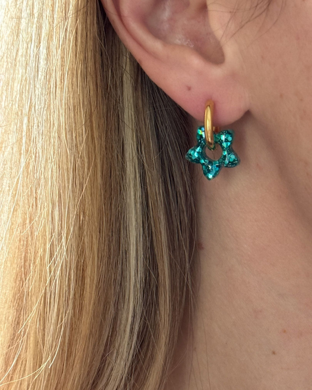 Mini créoles fleurs Tiare - mermaid
