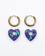 Mini créoles Coeur - purple rain