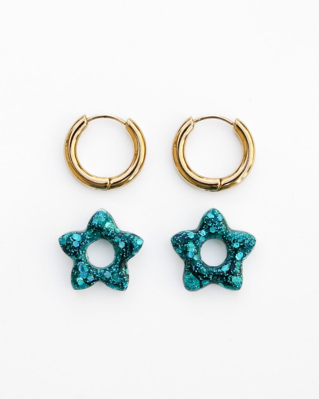 Mini créoles fleurs Tiare - mermaid