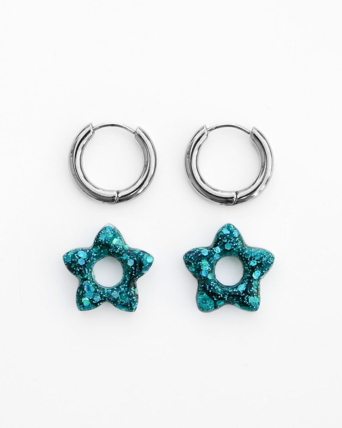 Mini créoles fleurs Tiare - mermaid