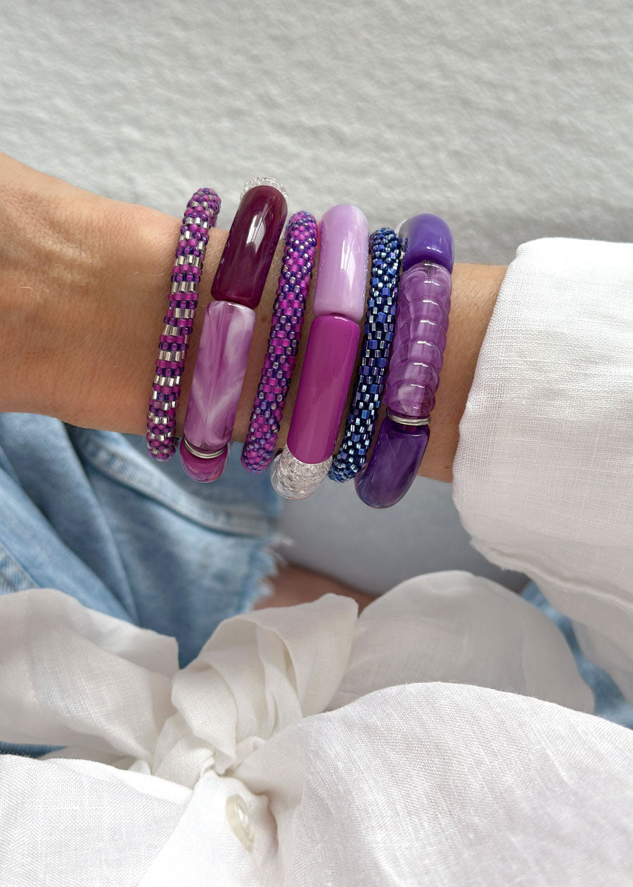 Bracelet népalais #67 (rose violet)