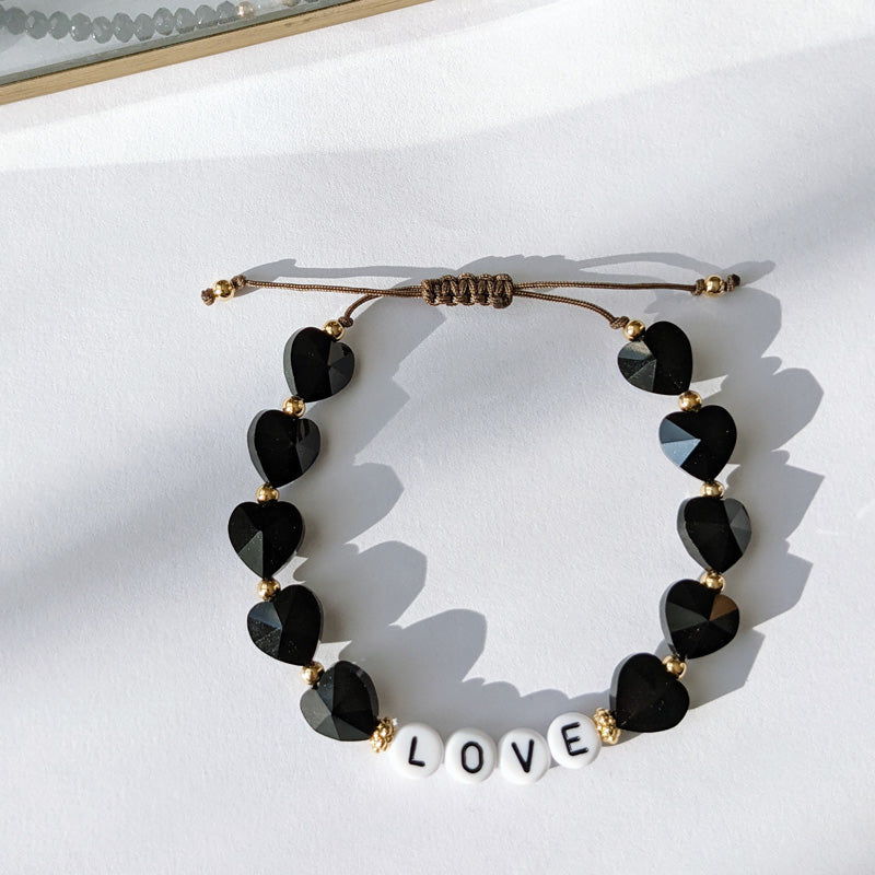 Bracelet Black Heart (à personnaliser)