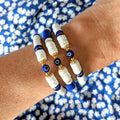 Bracelet Santorin (oeil bleu) - blanc ou bleu roi