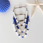 Bracelet Santorin (oeil bleu) - blanc ou bleu roi
