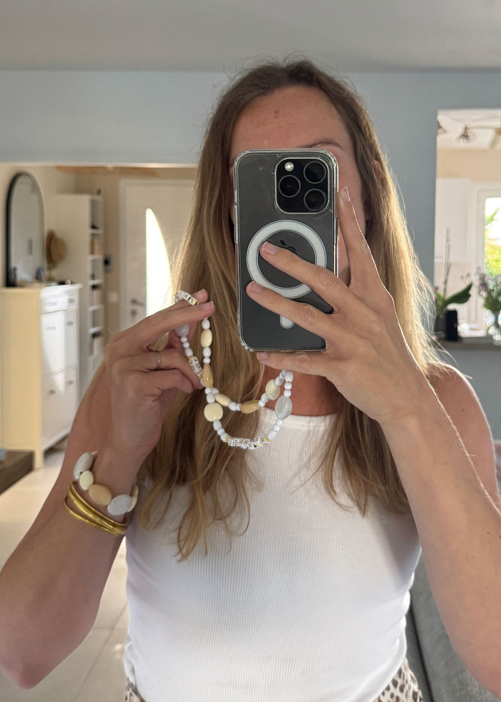 Bracelet de téléphone - Sweet Sugar - Cream (à personnaliser)
