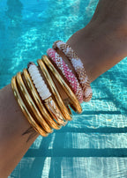 Bracelet népalais #37 (blanc et doré)