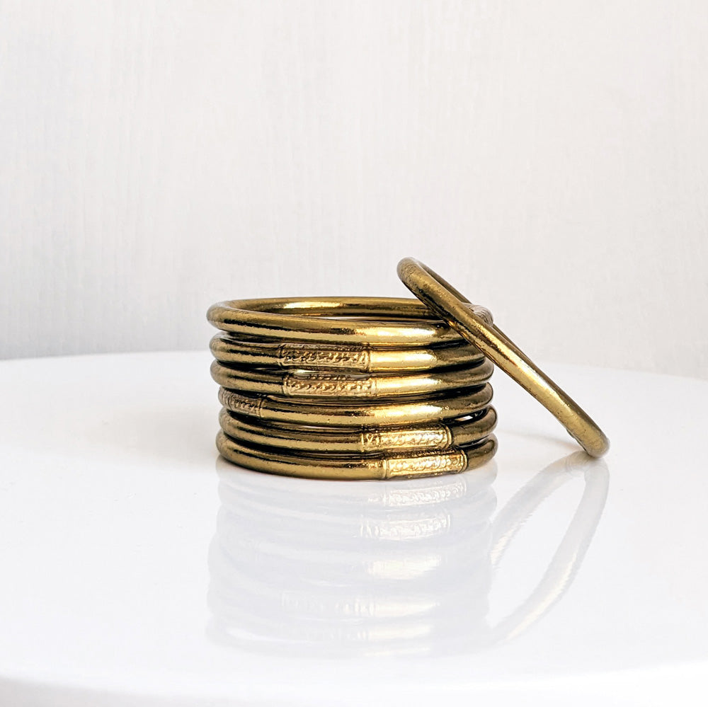 Jonc bouddhiste - antique gold