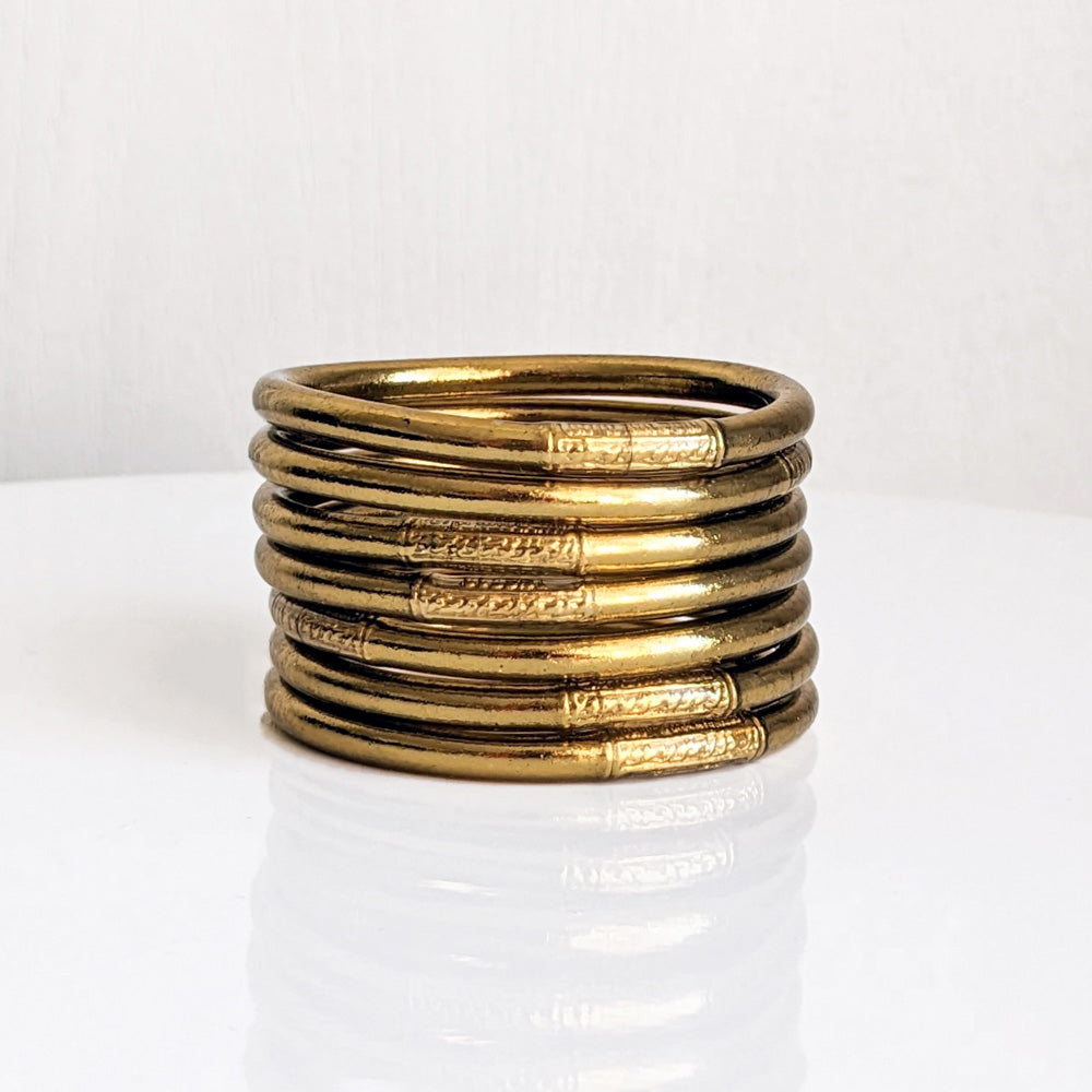 Jonc bouddhiste - antique gold