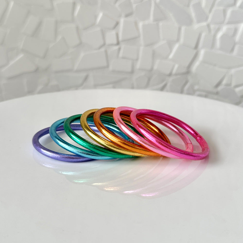 Lot de 7 joncs bouddhistes - arc-en-ciel