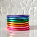 Lot de 7 joncs bouddhistes - arc-en-ciel