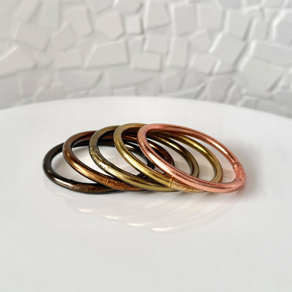 Lot de 5 joncs bouddhistes - marron