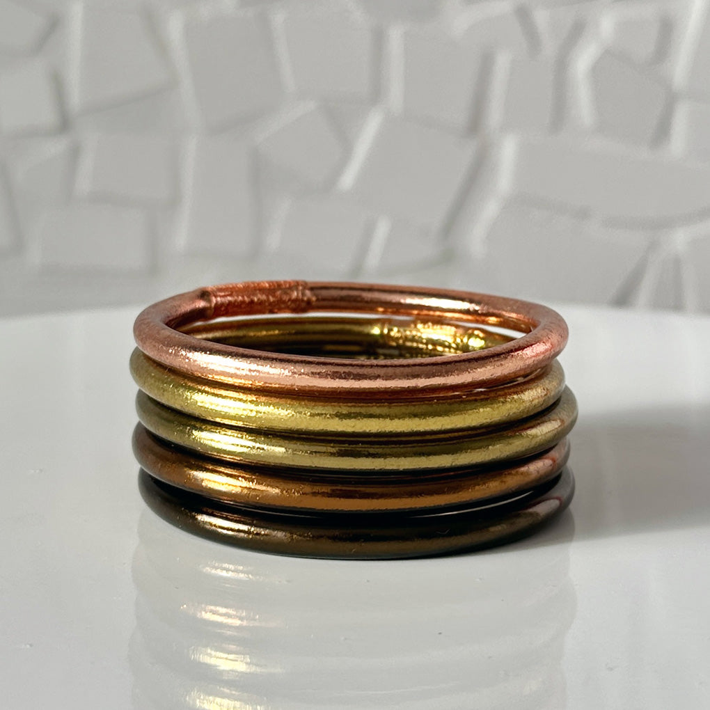 Lot de 5 joncs bouddhistes - marron