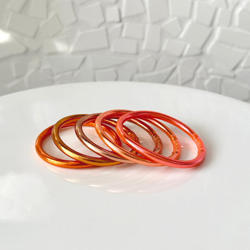 Lot de 5 joncs bouddhistes - orange