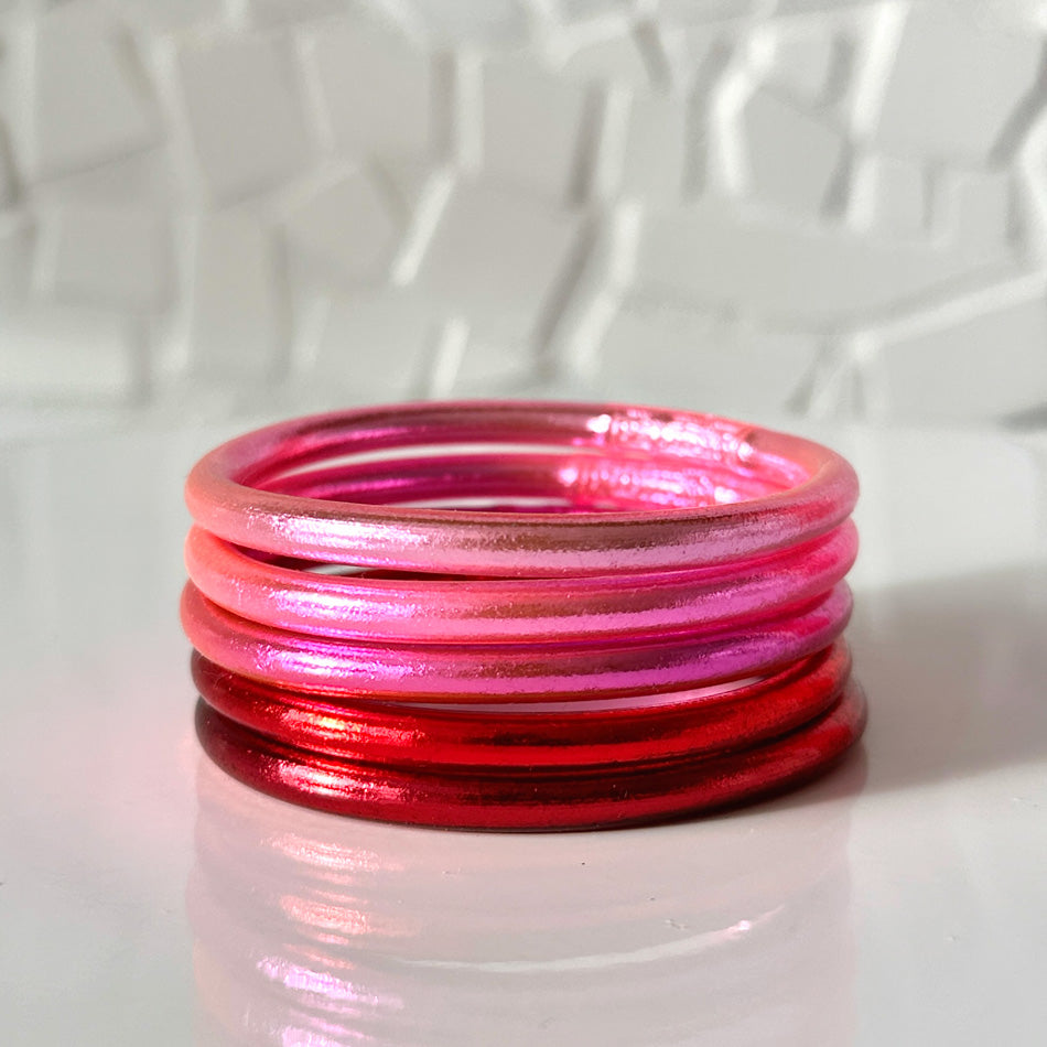 Lot de 5 joncs bouddhistes - rose
