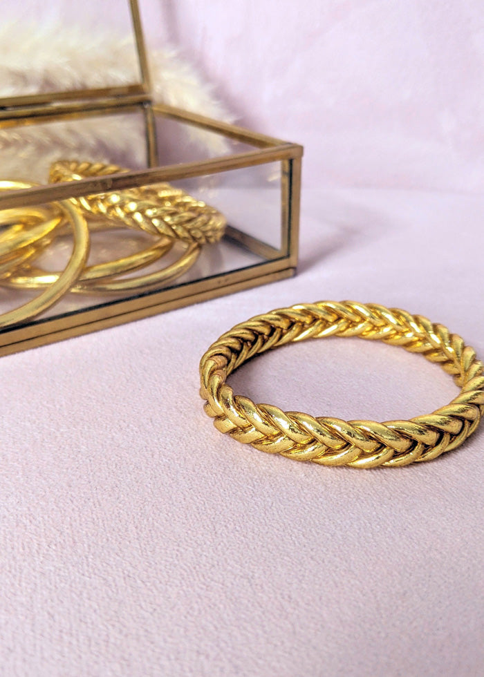 Jonc bouddhiste - tressé ou double tressé light gold