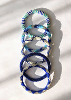 Bracelet népalais #20 (bleu et argenté)