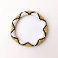 Bracelet népalais #19 (blanc, bleu et doré)