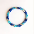Bracelet népalais #23 (bleu et argenté)
