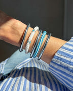 Bracelet népalais #100 (bleu et blanc)