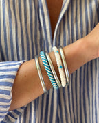 Bracelet népalais #100 (bleu et blanc)