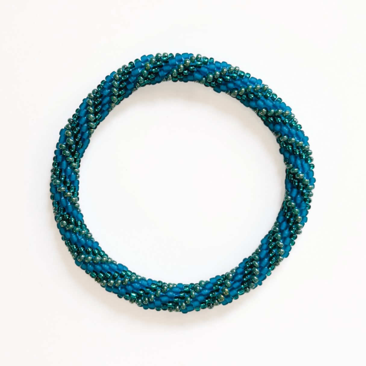 Bracelet népalais #104 (vert et bleu)