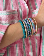 Bracelet népalais #105 (violet et vert)