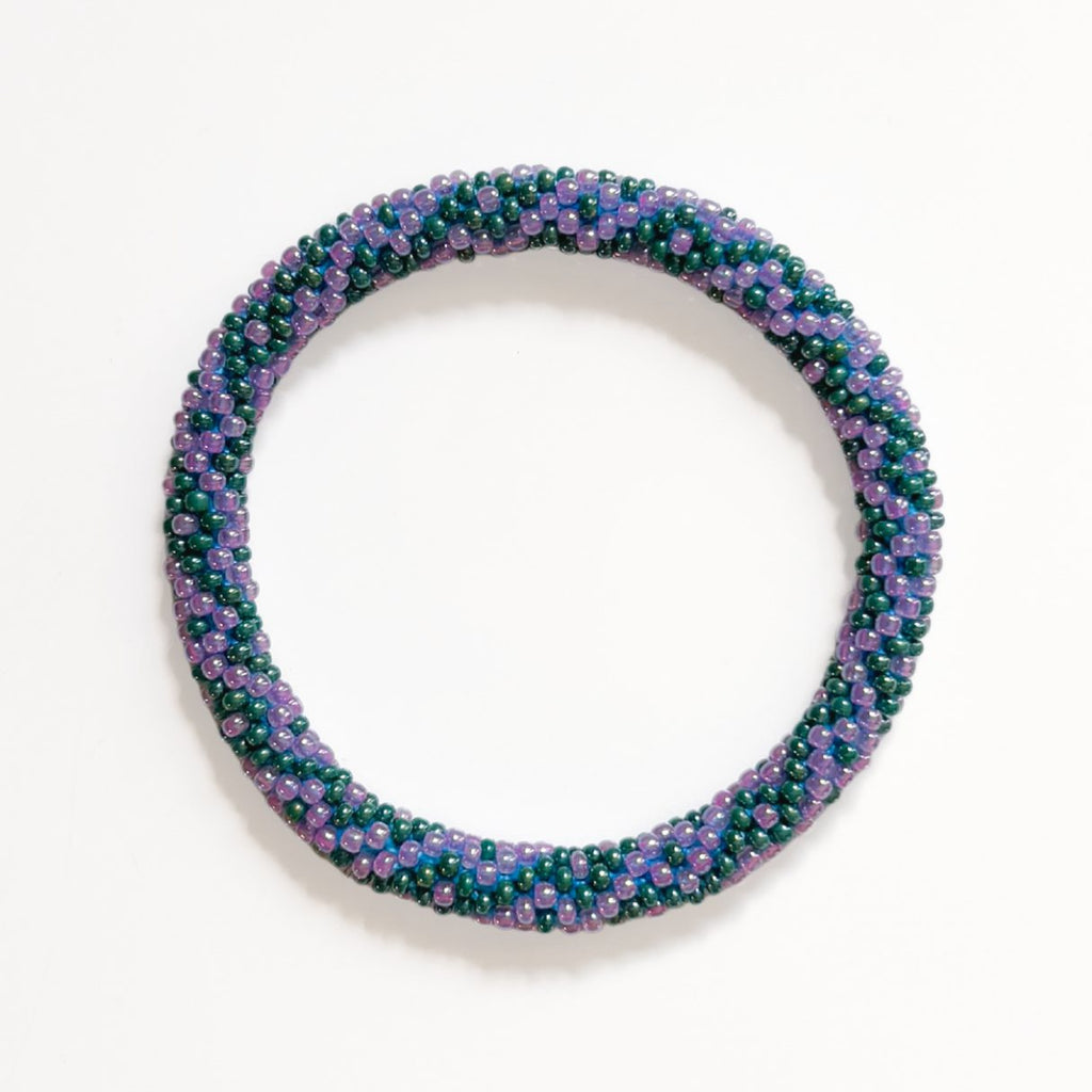 Bracelet népalais #106 (violet et vert)