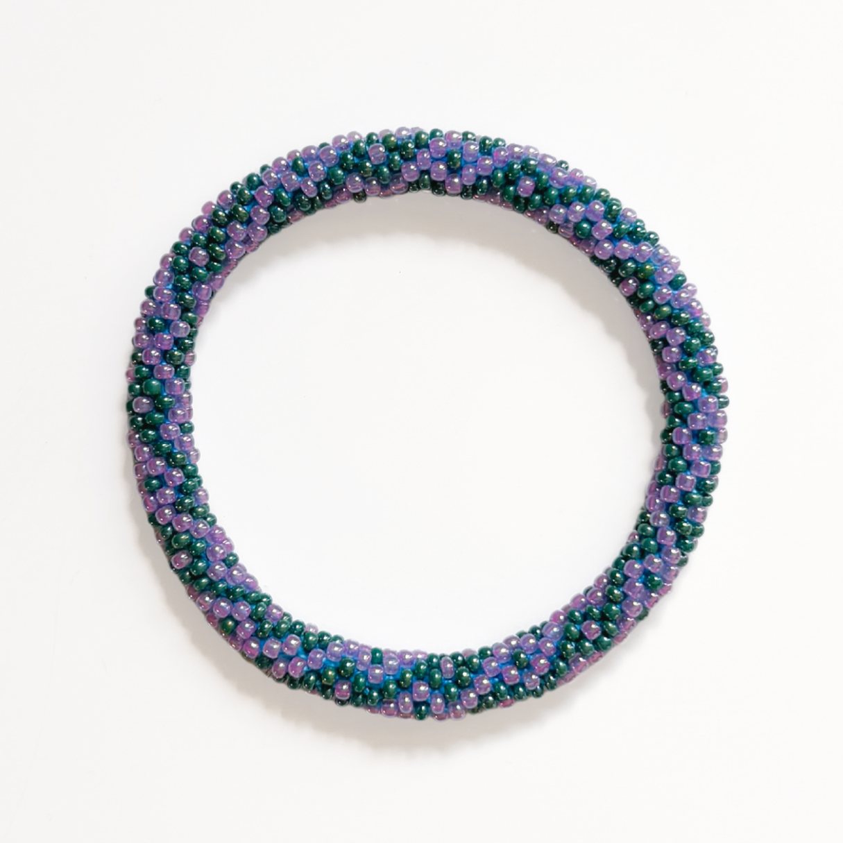 Bracelet népalais #106 (violet et vert)