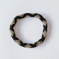 Bracelet népalais #11 (noir, argent et or)