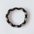 Bracelet népalais #11 (noir, argent et or)