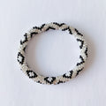 Bracelet népalais #12 (argent, noir et blanc)