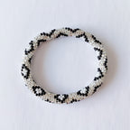 Bracelet népalais #12 (argent, noir et blanc)