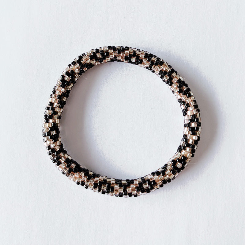 Bracelet népalais #13 (noir et champagne)