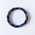 Bracelet népalais #14 (bleu nuit et or)