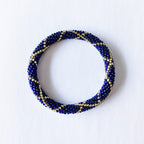 Bracelet népalais #14 (bleu nuit et or)