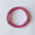 Bracelet népalais #15 (rose et argent)