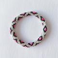 Bracelet népalais #16 (argent, noir et rose)