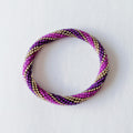 Bracelet népalais #17 (violet et doré)
