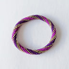 Bracelet népalais #17 (violet et doré)