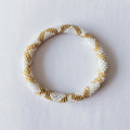 Bracelet népalais #2 (blanc et doré)