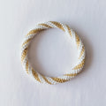 Bracelet népalais #4 (blanc et doré)