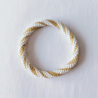 Bracelet népalais #4 (blanc et doré)