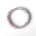 Bracelet népalais #49 (rose et bleu pastel)