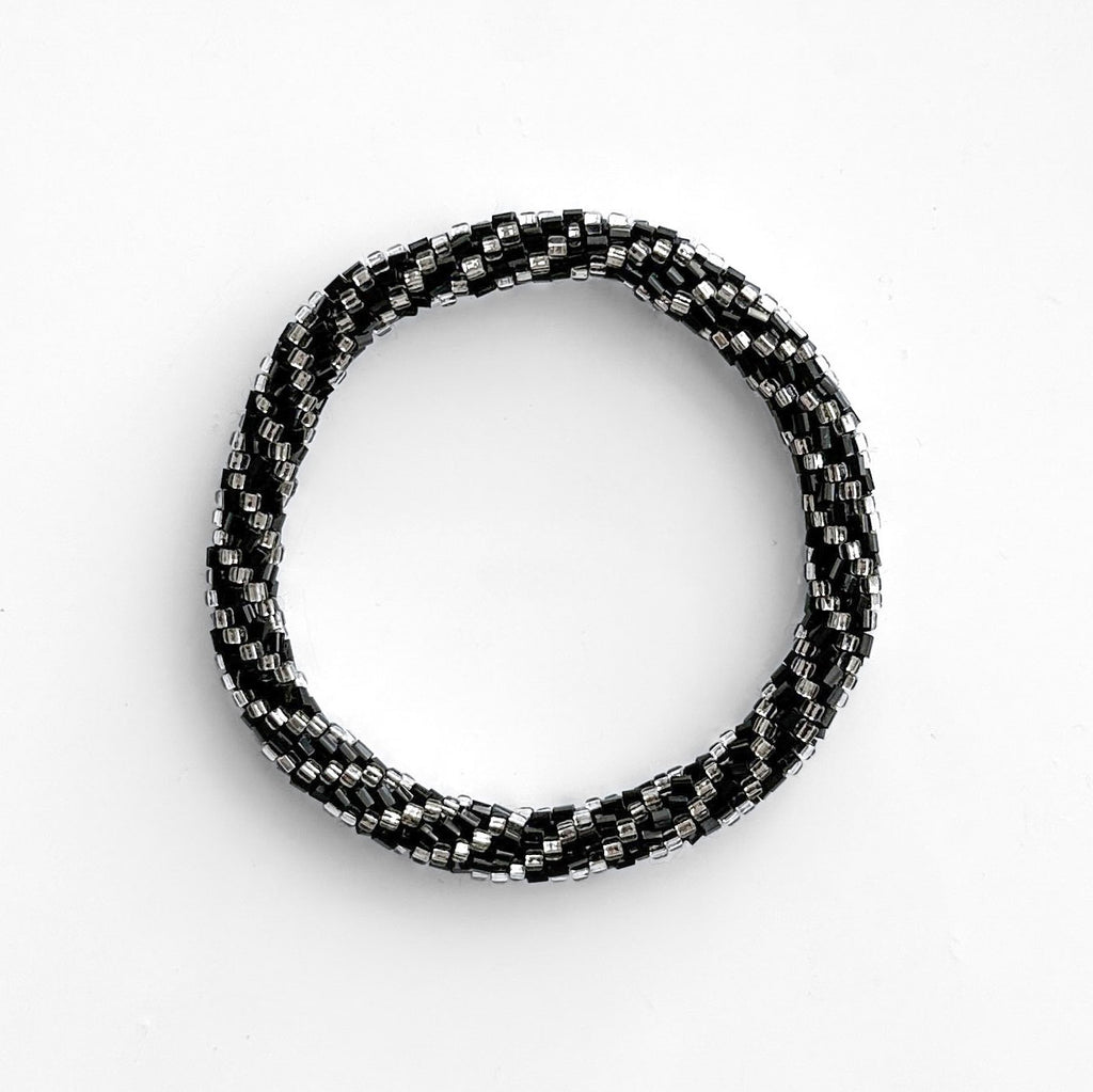 Bracelet népalais #59 (silver et noir)